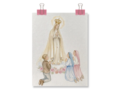FINE ART – NOSSA SENHORA DE FÁTIMA E OS PASTORINHOS