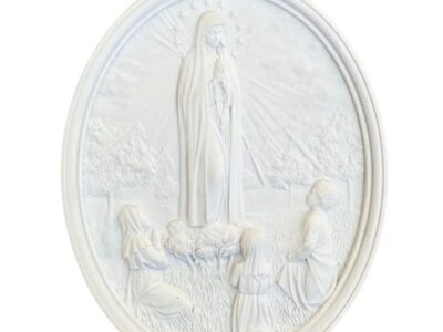 Medalha Nossa Senhora de Fátima – Pó de mármore – 15 cm