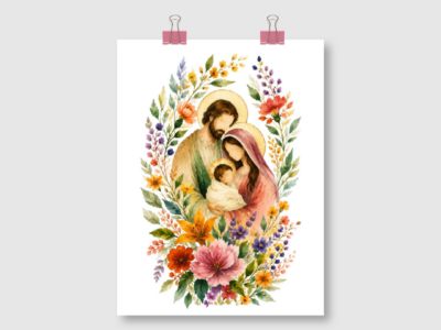 FINE ART – SAGRADA FAMILIA FLORAL